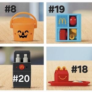 RARE Lil McDonalds Toys #18 Apple Slices #19 Play Place #20 Fryer #8 Boo Bucket